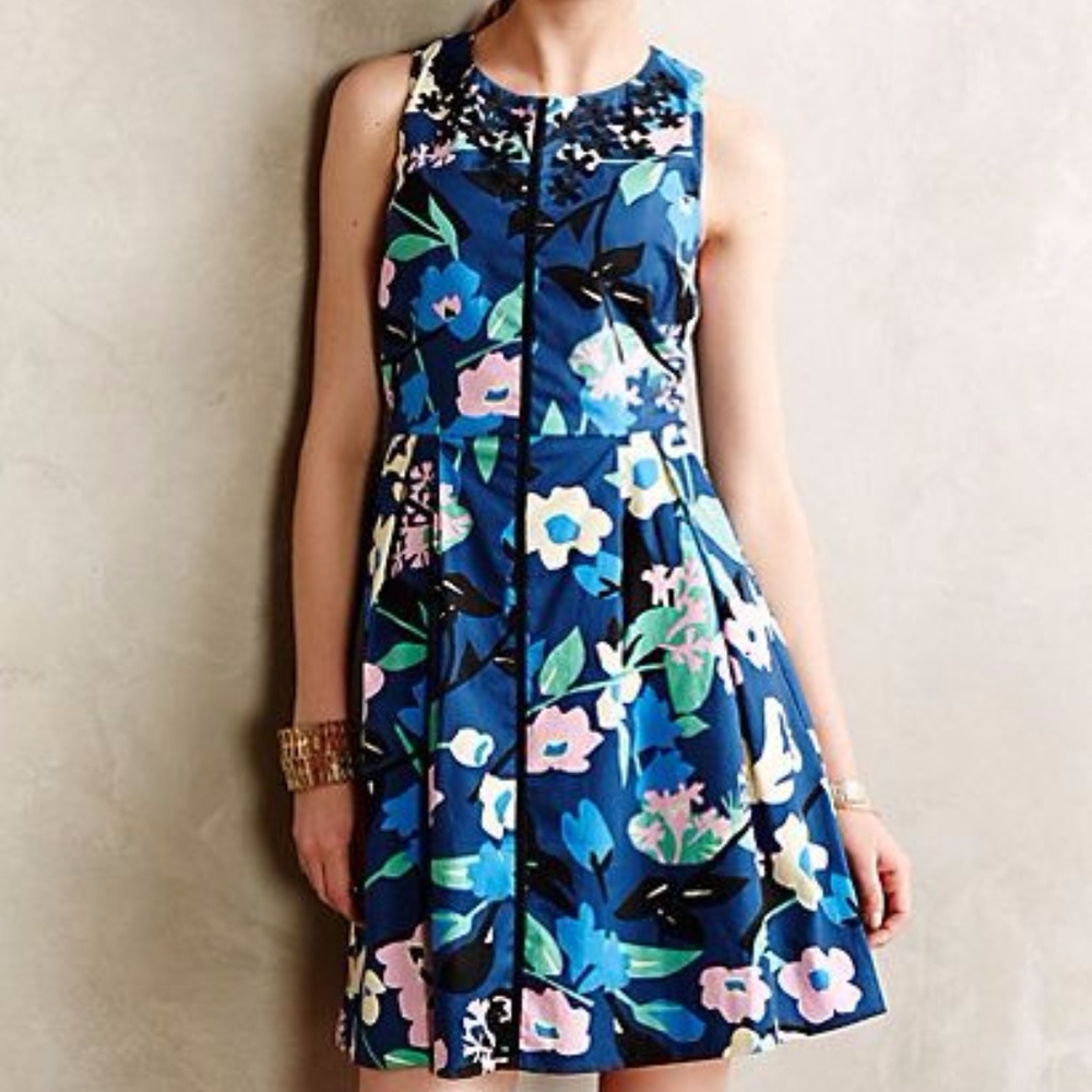 Anthropologie Whit Two Floral Dress Size 10 $198